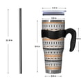 thumbnail image 4 of 40oz Tumbler,Orange and Black Christmas Pattern Insulated Tumblers with Removable Handle,Stainless Steel Double Vacuum Coffee Tumbler Cup with Straw for Home,Office,Travel,Party, 4 of 5