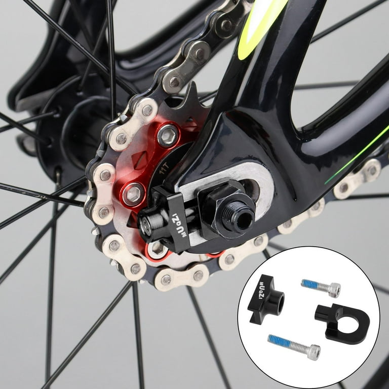 Bike Chain Tensioner Single Speed Chain Tensioner Chain Tightener Frame Mount Fixed Gear Compact Bolt for Cycling Conversion BMX Black