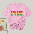 thumbnail image 2 of Camiseta de Cuello Redondo Impresa Nueva Moda Casual de Manga Corta de las Mujeres, Mezcla Ligera de Poliéster para la Primavera, 2 of 6
