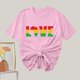 thumbnail image 1 of Puntoco Liquidación de camisetas cortas para mujer, camiseta de manga corta con cuello redondo y estampado informal a la moda para mujer, 1 of 3