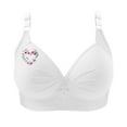 thumbnail image 4 of Women's Wireless Bra Plus Size Breathable Daily Underwear Small Print Bra White XS-4XL, 4 of 4