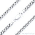 thumbnail image 1 of 4.2mm Wheat / Spiga Link Italian Chain Necklace in Solid .925 Sterling Silver w/ Rhodium, 1 of 2