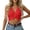 Red, variant on Women's V Neck Twist Front Sleeveless Croppped Tank Tops (Orange S)