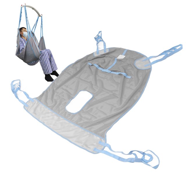 Patient Lift Sling, 4 Positions 230KG Capacity, Hole Design, Mesh Breathable, Patient Transfer Sling with Directional Grip, Suitable for Patients with Poor Legs and Feet, Use It