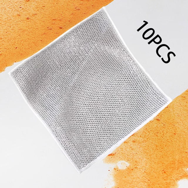 10 Uds. de alambre de acero para limpieza de ropa, paño de cocina de alambre de acero sin arañazos, toallas para platos para azulejos, cubiertos de