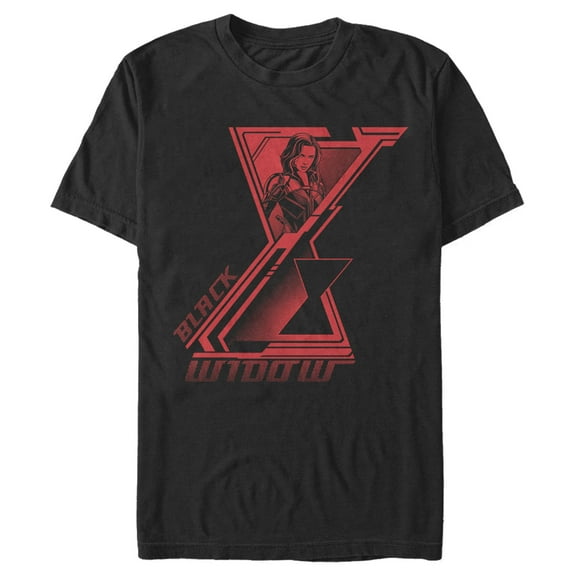 Men's Marvel Black Widow Hourglass Symbol  Graphic Tee Black 2X Large