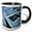 Black/White, variant on 3drose, Blue Painted Rustic Wooden Fishing Boats, 15oz Two-tone Red Mug