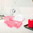 thumbnail image 4 of y UrbanMingle Plastic Dish Drying Rack Dish Draining Rack with Drainboard Kitchen Tableware Drying Basket with Cutlery Holder for Kitchen Counter Pink Pink, 4 of 5