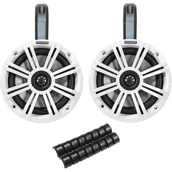 Kicker PowerSports Black Weatherproof Tower Enclosures 6.5" White Marine OEM Speakers