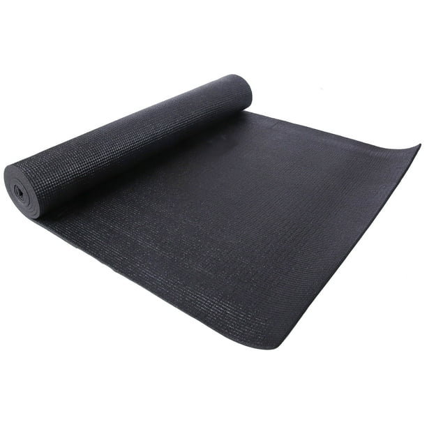 BalanceFrom GoYoga All Purpose High Density Non-Slip Exercise Yoga Mat with  Carrying Strap 1/4 Black