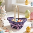 thumbnail image 5 of Wmkox8yii Handheld Plastic Woven Mini Basket,Boat-Shaped Easter Flower Basket with Bow for Party Favors Storage, 5 of 6
