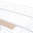 thumbnail image 6 of Kumix Full Size Loft Bed with Desk, Metal Loft Bed with Metal Grid, Lateral Storage Ladder and Wardrobe for Teens Adults, Noise-Free Loft Bed Frame for Bedroom, Space Saving, White, 6 of 7