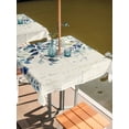 thumbnail image 2 of Outdoor Table Cloth with Umbrella Hole and Zipper, Blue Teal Eucalyptus Leaves Waterproof Square Tablecloth 54"x54", Watercolor Vintage Botanical Washable Table Cover for Outside Party Patio Picnic, 2 of 8