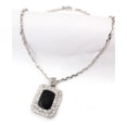 thumbnail image 2 of Faux Onyx Rhinestone Charm Necklace - Black - NE-10-004, 2 of 2