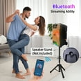 thumbnail image 6 of Vtin 8" Portable Trolley Bluetooth Speaker Small PA System Stereo Heavy Bass Sound Karaoke Machine Microphone Speaker with Subwoofer Mic, Orange, 6 of 12