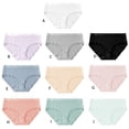 thumbnail image 3 of Minnieouse 3 piezas de ropa interior de algodón para mujer, calzoncillos transpirables para niñas, absorbe la humedad Ropa interior violeta L, 3 of 6