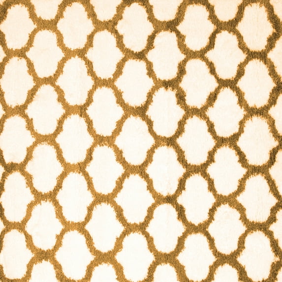 Ahgly Company Indoor Square Trellis Orange Contemporary Area Rugs, 8' Square