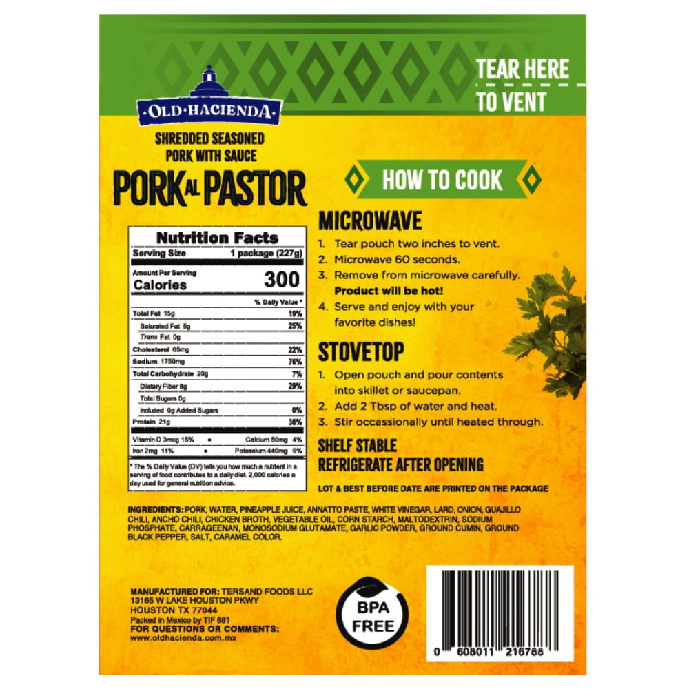 Old Hacienda Pork Al Pastor 8oz. (227g)