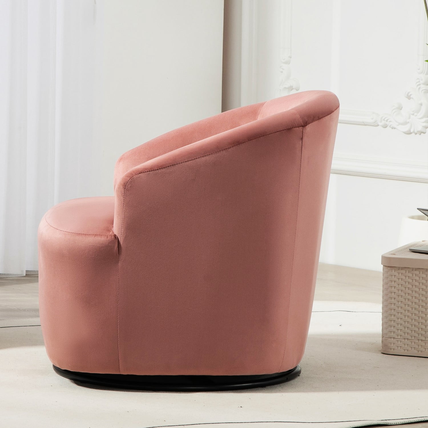 US Pride Furniture Accent Chair with Barrel-shaped Design and 360 Degree Swivel Feature Rosa