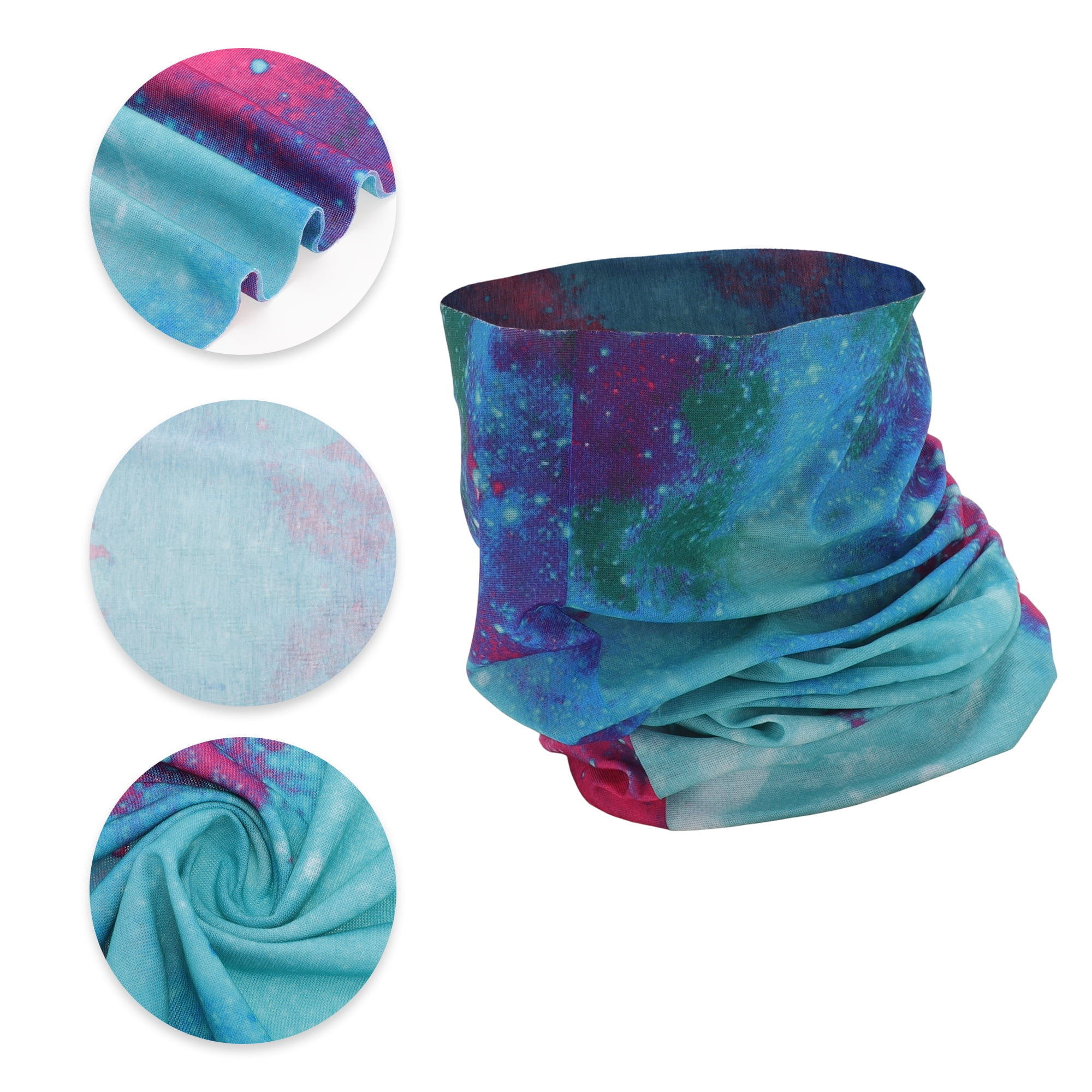 Unique Bargains Face Scarf Mask Blue Pink 1 Pc