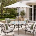 thumbnail image 2 of Round Outdoor Tablecloth with Umbrella Hole and Zipper, Teal Red Seahorse Coastal Tablecloth with Elastic Waterproof, Nautical Beach Coral Starfish Patio Table Covers for 36" - 44" Pool Tables, 2 of 9