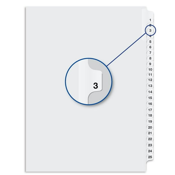Quest QW1185-1/25-3 Quest Numerical Litigation Index Divider 1 to 12 #3- 1 Each