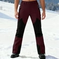 thumbnail image 3 of Chiccall Men's Winter Ski Pants with Fleece Lining Colorblock Thermal Warm Waterproof Button Zipper Snow Pants Outdoor Windproof Hiking with Pockets, 3 of 7