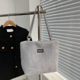 thumbnail image 4 of Bolsa tote con letras Casual Otoño Invierno Tote de piel sintética suave para fiesta (gris) Likrtyny Para Estrenar, 4 of 9