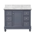 thumbnail image 4 of Bella 42" Bathroom Vanity with Marine Gray Cabinet and Carrara Marble Top, 4 of 6