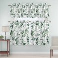 thumbnail image 5 of Green Plant Curtain Valances Set Watercolor Eucalyptus Leaf Farmhouse Kitchen Curtains 36&nbsp;inch Length Rod Pocket Valance and Tiers 3 Piece Set Small Bedroom Bathroom Laundry Decor, 5 of 9