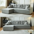 thumbnail image 6 of Modular Sectional Sofa,Oversized sectional Cloud Couch with Deep Seat, L-Shape Sofa with Chaise, Sofa in A Box, Boneless Couch for Living Room, Corduroy Upholstered, Light Gray-Right-Facing Chaise, 6 of 7