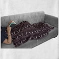 thumbnail image 5 of Peacock Soft Flannel Fleece Throw Blanket, Ornamental Animal on Vertical Streaks, Cozy Plush for Indoor and Outdoor Use, 60" x 80", Warm Taupe Dark Mauve, by Ambesonne, 5 of 5