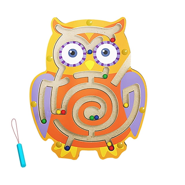 Bolígrafo magnético Maze Game Animal Maze, juguetes de madera para niños