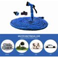 thumbnail image 3 of Expandable Garden Hose (16ft to 50ft), Aluminium Connector with 7 Functioning Nozzles, Multi-Purpose Garden Hose Sprayer, Garden Patio Sprayer for Watering Plants, Cleaning Cars or Pets (Blue), 3 of 7