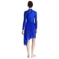 thumbnail image 4 of Aiihoo Women's Sparkly Lyrical Dance Dress Long Sleeve Mesh Tulle Dance Dress Contemporary Dancewear Royal Blue XL, 4 of 7