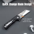 thumbnail image 6 of CIVIVI Pulsara Utility Knife Pocket Knife with 2.44" Stonewashed S/S Blade Holder & Plain 6Cr13 Blade Black Aluminum Handle C24041F-1, 6 of 7