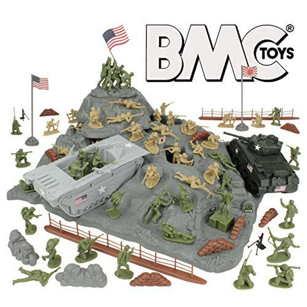Bmc Ww2 Iwo Jima Plastic Army Men Island, Tanks & Soldiers 72Pc Playset