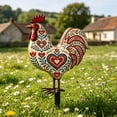 thumbnail image 5 of Sktrjpolfis Double Sided Painted Rooster Yard Stake, 11.8×7.9 Inch Weatherproof Outdoor Lawn Ornament for Flower Bed Backyard Patio Home Garden Decorations, 5 of 5