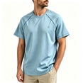 thumbnail image 4 of Fwqbns Men's Raglan Sleeve Quick Dry T-Shirt Moisture Wicking Athletic Workout Tee Short Sleeve Running Shirt Light Blue, 4 of 5