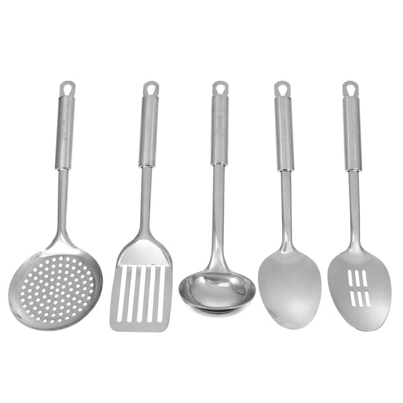 1 Set 5 Pcs Stainless Steel Kitchen Wares Heat-resistant Tablewares (Silver)