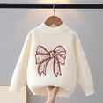thumbnail image 4 of CYRBOKO Sweaters for Girls, Soft Casual Winter Warm Long Sleeve Knitted Tops Beige Size 9-10 T, 4 of 6