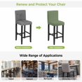 thumbnail image 4 of Green Gingham Bar Stool Covers - Stretch Dining Chair Covers Set of 6, Modern Minimalist Geometric Plaid Bar Chair Cover Removable Counter Stool Pub Chairs Slipcovers Protectors for Kitchen/Cafe, 4 of 8