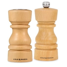 Cole & Mason London Natural Beech Shaker & Mill Gift Set 5"