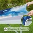 thumbnail image 6 of Blue White Marble Pattern Square Fitted Tablecloth with Elastic Edge,Square Table Cover,Washable Elastic Table Cover for Home Kitchen Party Decor 34"x34", 6 of 6