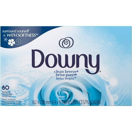 Downy Clean Breeze Fabric Softener Dryer Sheets, 80 sheets