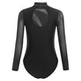 thumbnail image 4 of TTAO Kids Girls Mesh Long Sleeve Gymnastics Figure Skating Leotard Sparkly Rhinestone Ballet Dance Unitards Black 10, 4 of 5