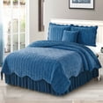 thumbnail image 2 of Home Soft Things 4 Piece Diamond Square Bedspread Quilts Set - Blue - Queen (90" x 90"), 2 of 5