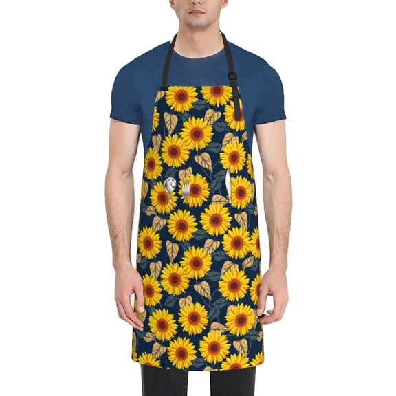 Naloa Sunflowers Apron Kitchen Aprons with Pockets for Women Men Chef