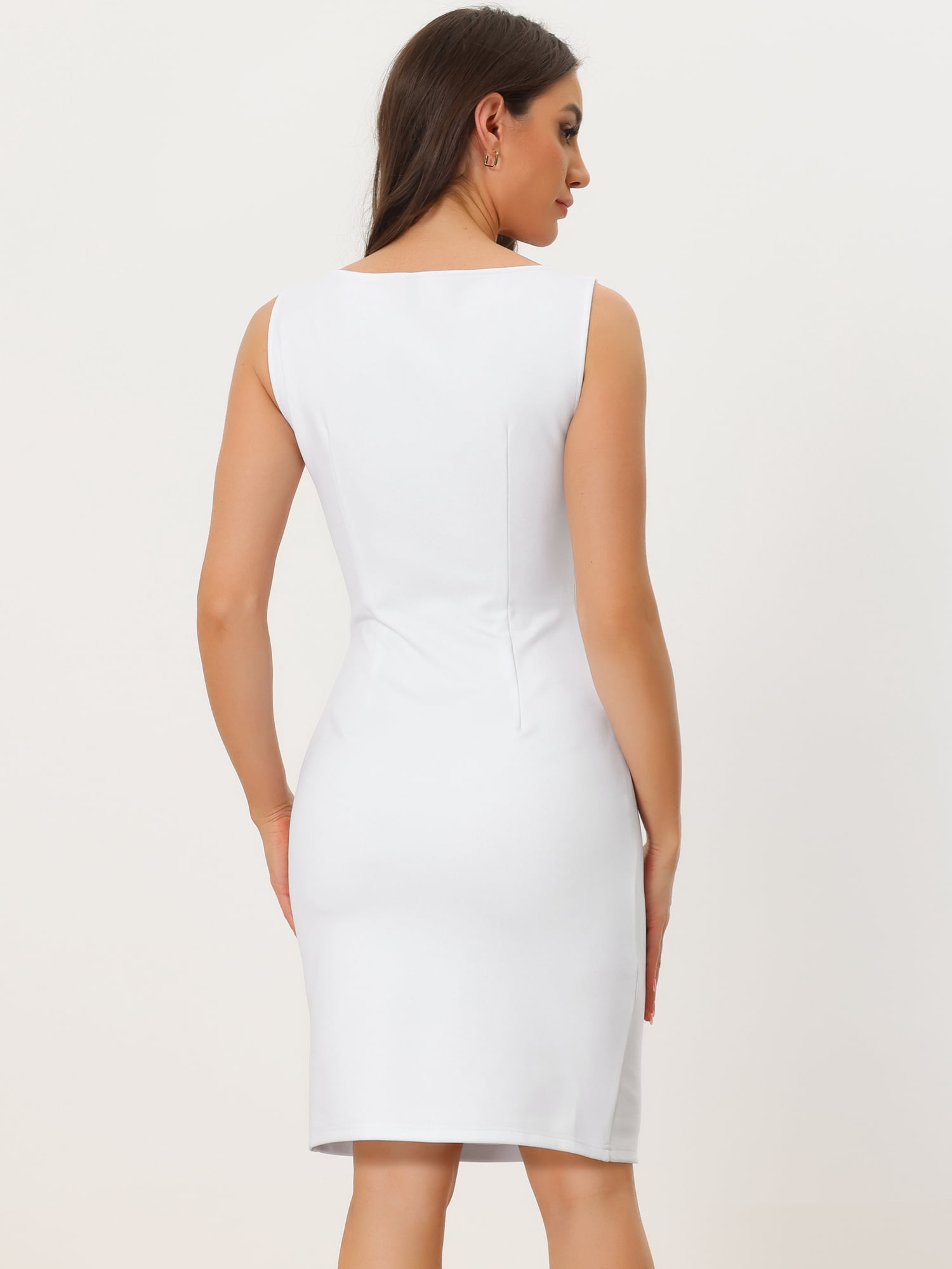 Free Shipping! Unique Bargains Sleeveless Sheath Dress Women's Boat Neck Casual Office Dresses M White - Walmart.com - Walmart.com Free Shipping! Unique Bargains Sleeveless Sheath Dress Women's Boat Neck Casual Office Dresses M White - Walmart.com - Walmart.com