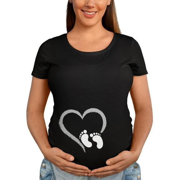 BROOKLYN VERTICAL Maternity Cute Funny New Mom Pregnancy Announcement Short Sleeve Crew Neck T-Shirt